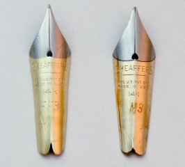 Flex Fine Snorkel nib FF3 (L) and medium nib M3 (R).